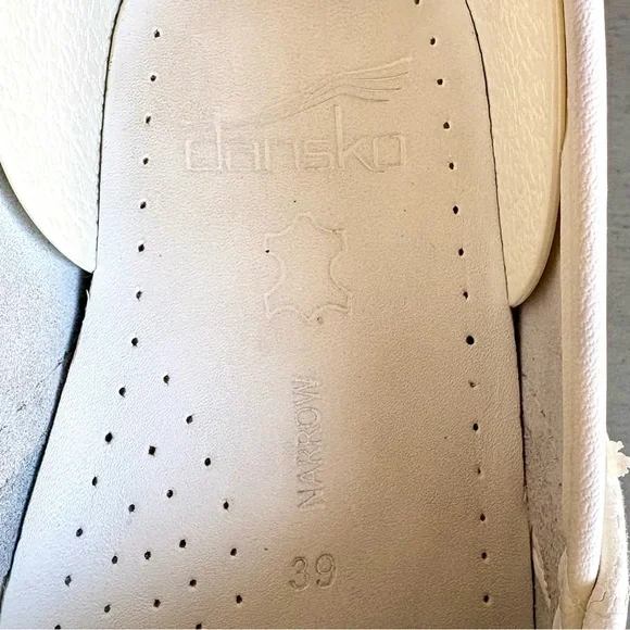 Dansko White Leather Slip-On Clogs Shoes Women 39 Narrow (US 8.5-9) Nurse Work - Picture 11 of 14